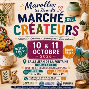 Marché des créateurs ce week-end à Marolles-les-Braults